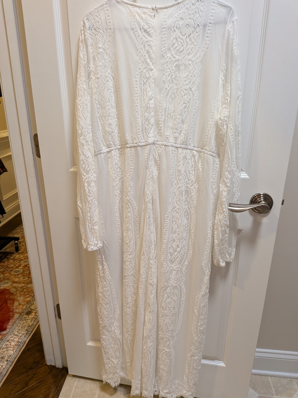 Boho Lace Long Sleeve White Maxi Dress - Unbranded Size XXL - Picture 4 of 5